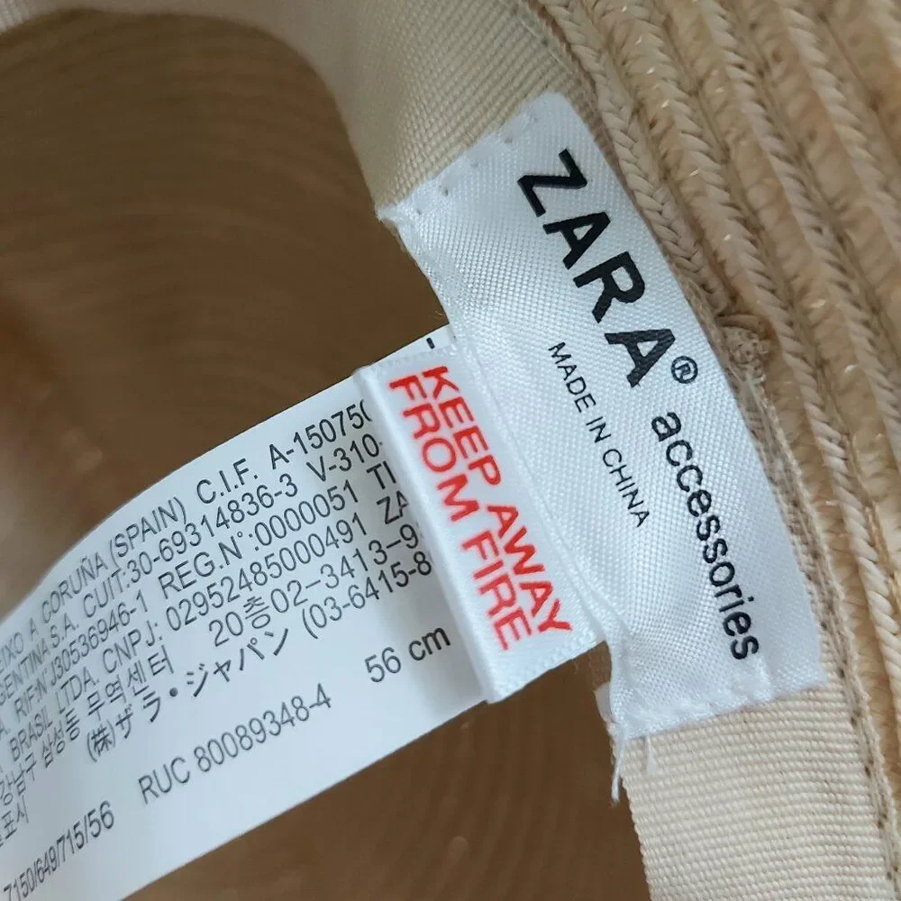 Zara Accessories Straw Cloche Hat Girls One Size Stylish Outdoor Casual